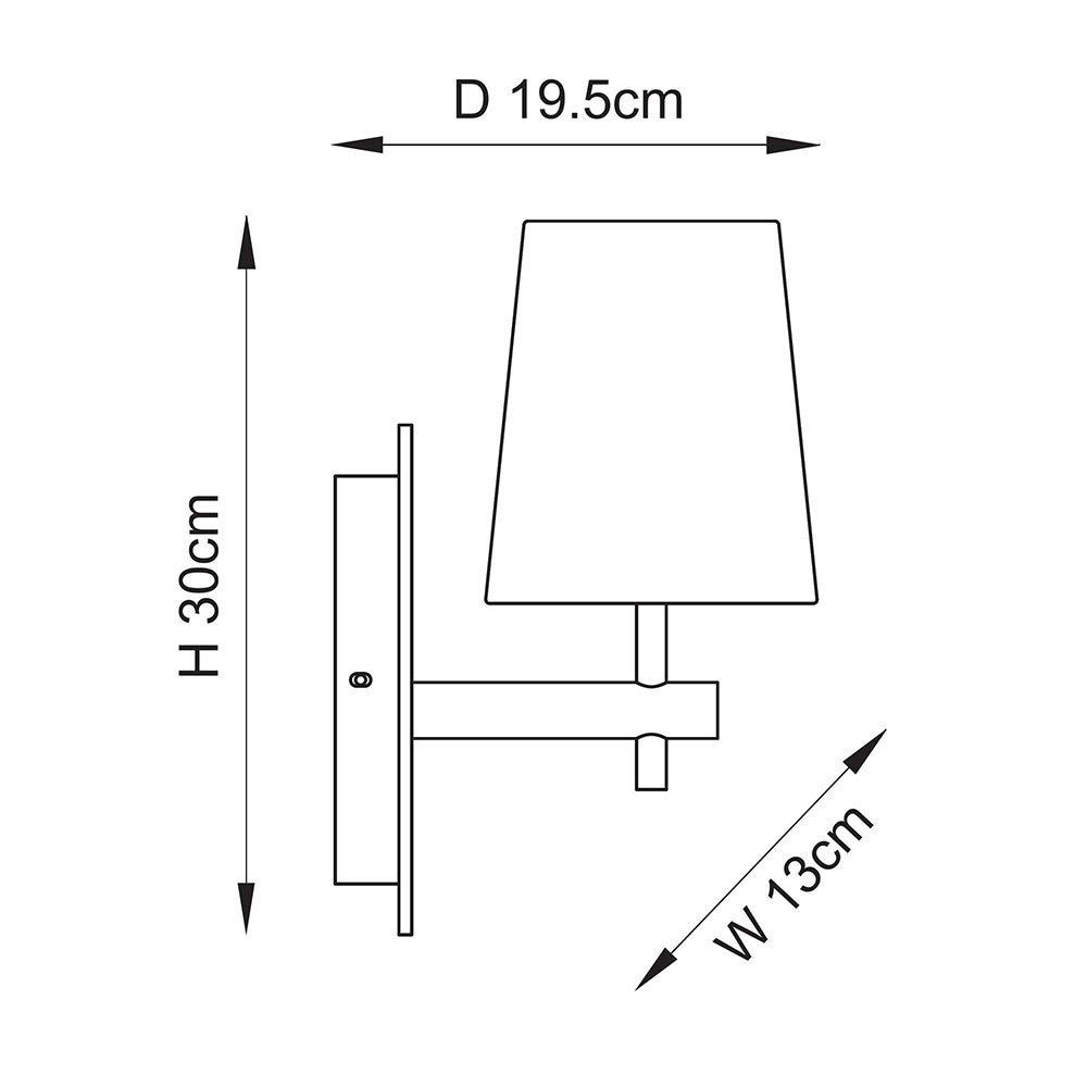 Vashon Natural Fabric Wall Light With White Marble Base