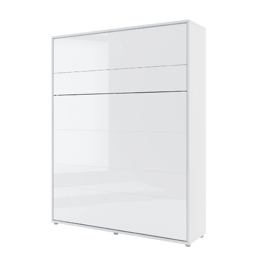 Vashon Vertical Wall High Gloss King Size Bed In White