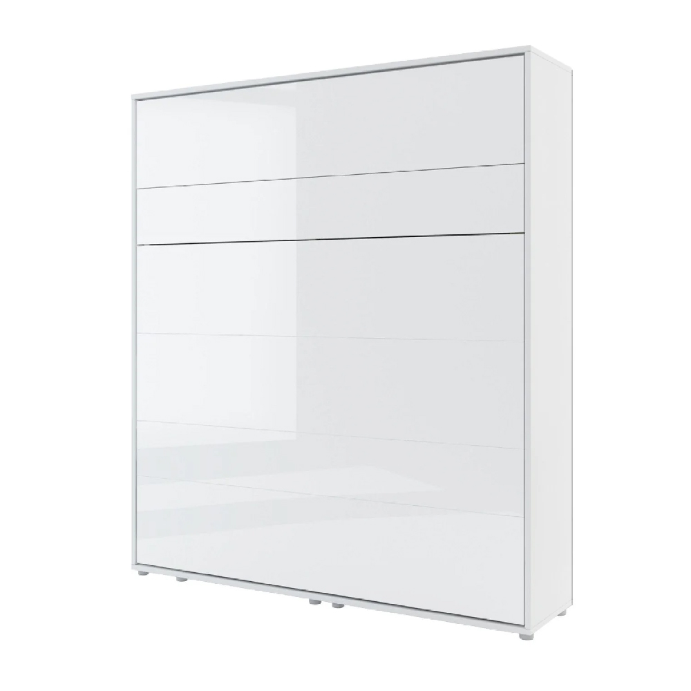 Vashon Vertical Wall High Gloss Super King Size Bed In White