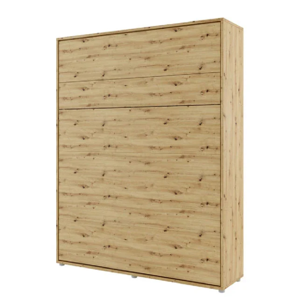 Vashon Vertical Wall Wooden King Size Bed In Artisan Oak