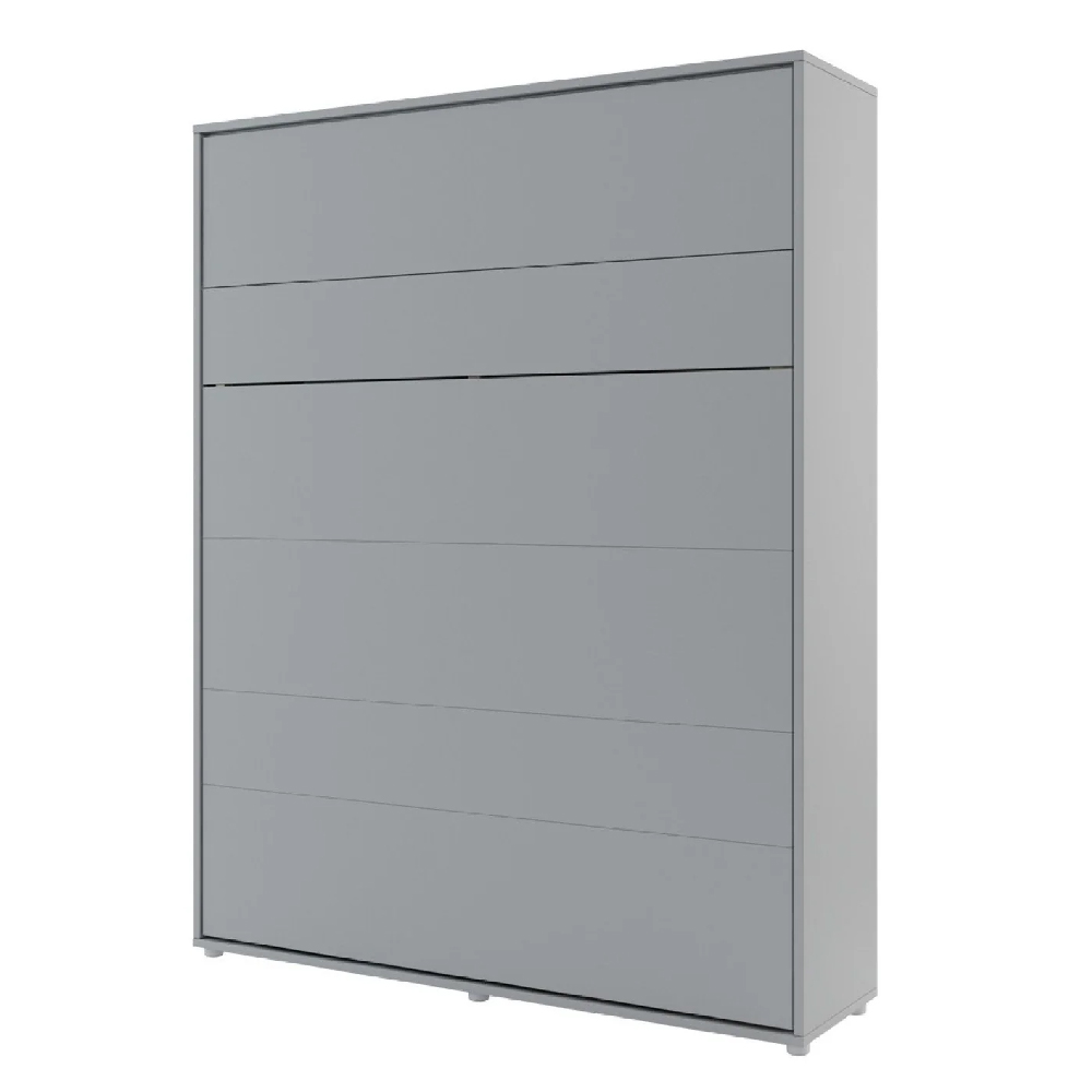 Vashon Vertical Wall Wooden Super King Size Bed In Matt Grey