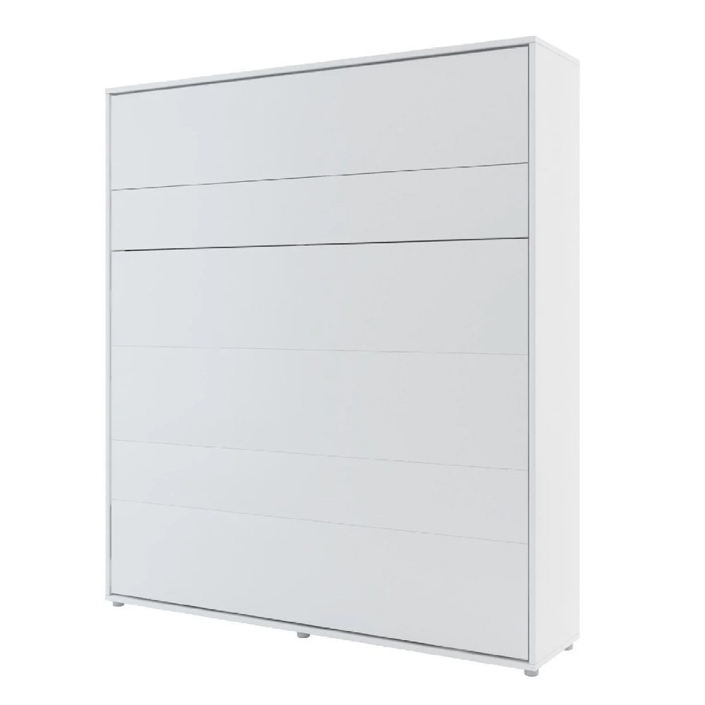 Vashon Vertical Wall Wooden Super King Size Bed In Matt White
