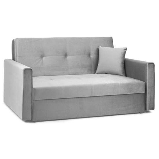 Photo of Vasso plush velvet 2 seater sofabed in grey