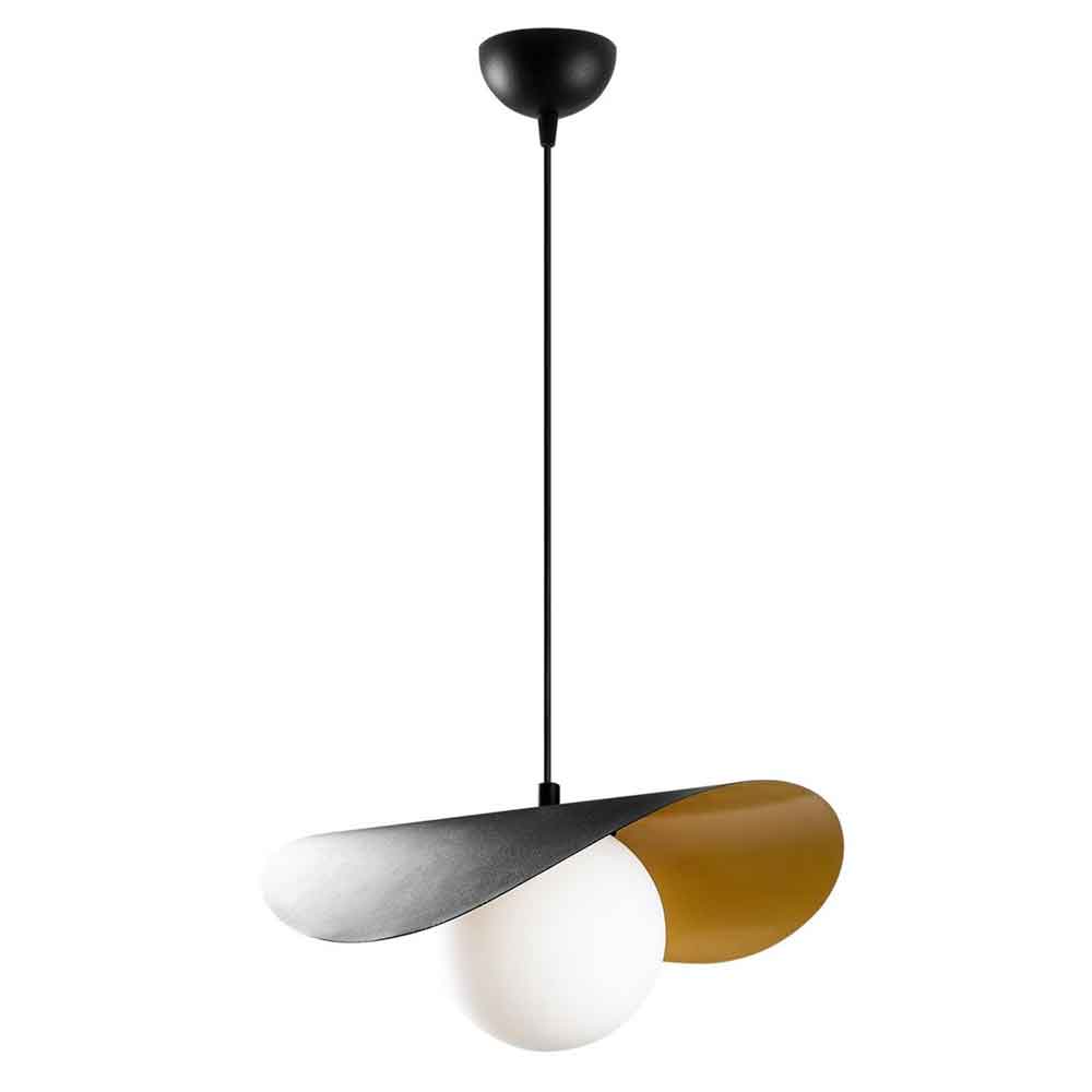 Vatoz Metal Ceiling Pendant Light in Black and White