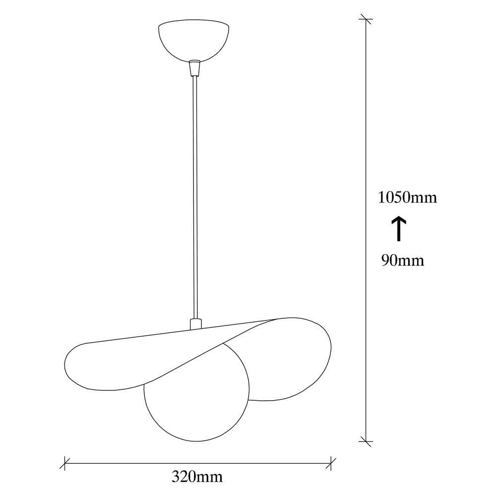 Vatoz Metal Ceiling Pendant Light in Black and White
