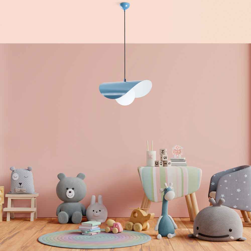 Vatoz Metal Ceiling Pendant Light in Light Blue