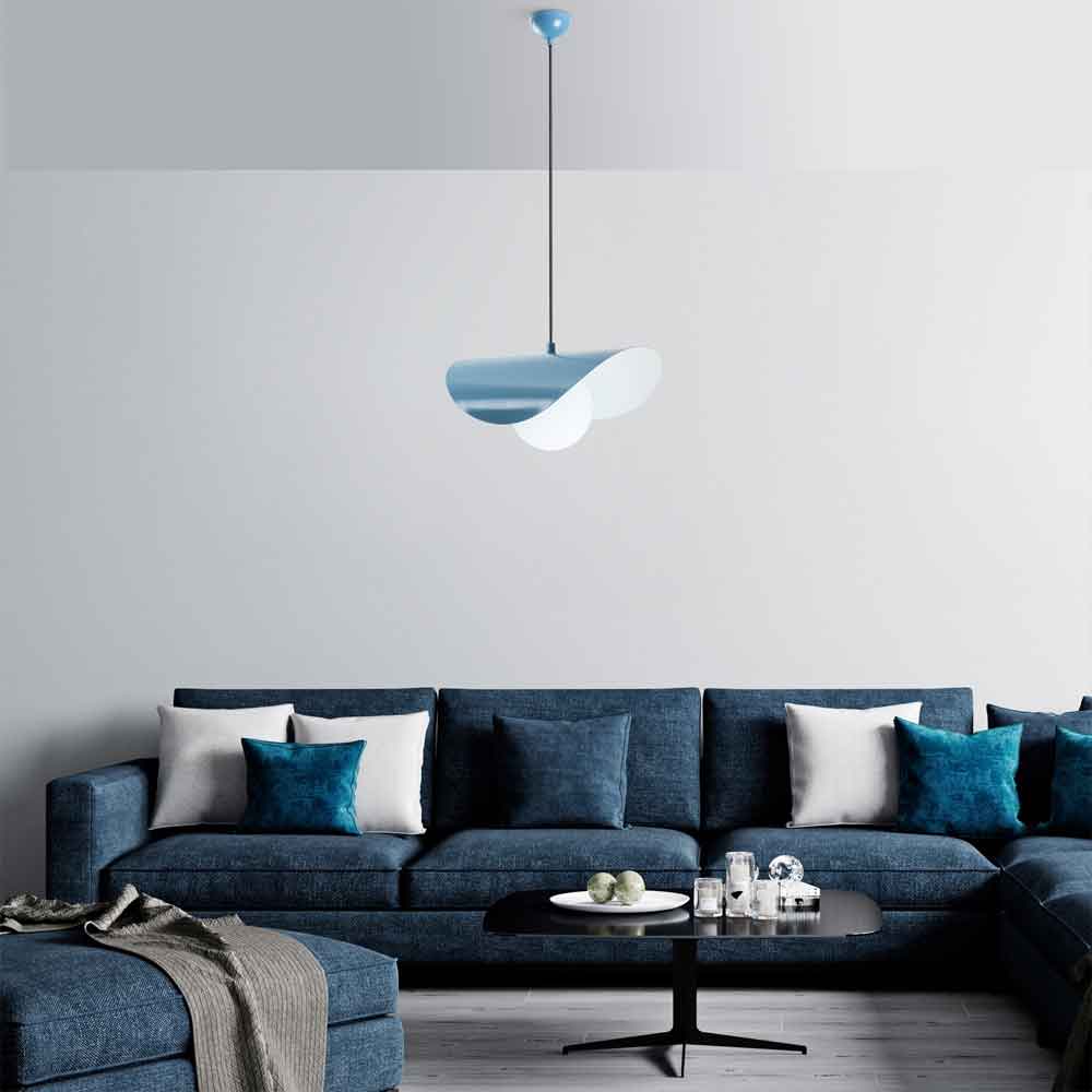 Vatoz Metal Ceiling Pendant Light in Light Blue