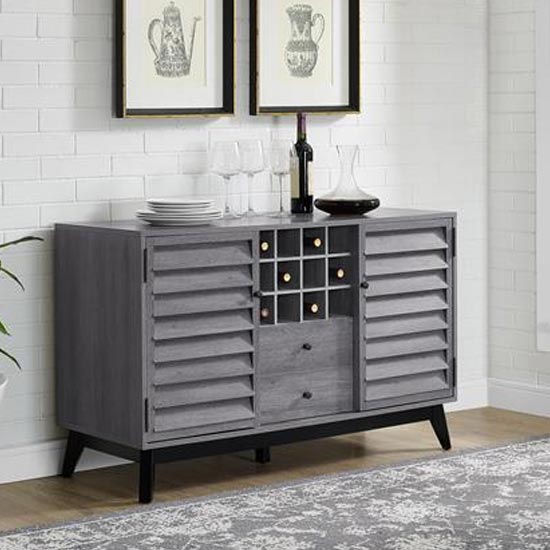 Vega Wooden Wine Cabinet In Grey Oak_2