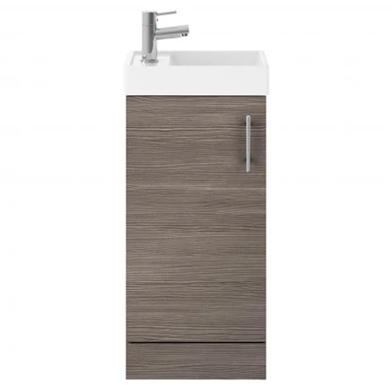 Product photograph of Vaults 40cm Floor Vanity Unit With Basin In Brown Grey Avola from Furniture in Fashion