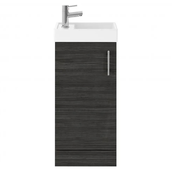 Product photograph of Vaults 40cm Floor Vanity Unit With Basin In Hacienda Black from Furniture in Fashion