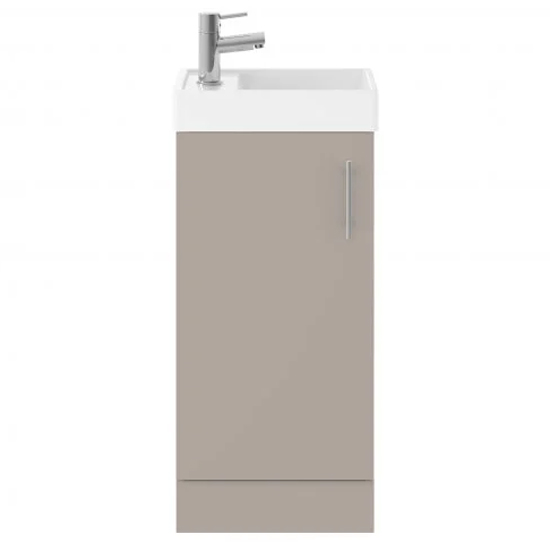 Product photograph of Vaults 40cm Floor Vanity Unit With Basin In Stone Grey from Furniture in Fashion