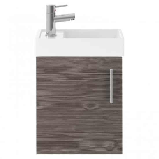Read more about Vaults 40cm wall vanity unit with basin in brown grey avola