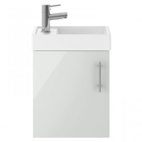 Product photograph of Vaults 40cm Wall Vanity Unit With Basin In Gloss Grey Mist from Furniture in Fashion