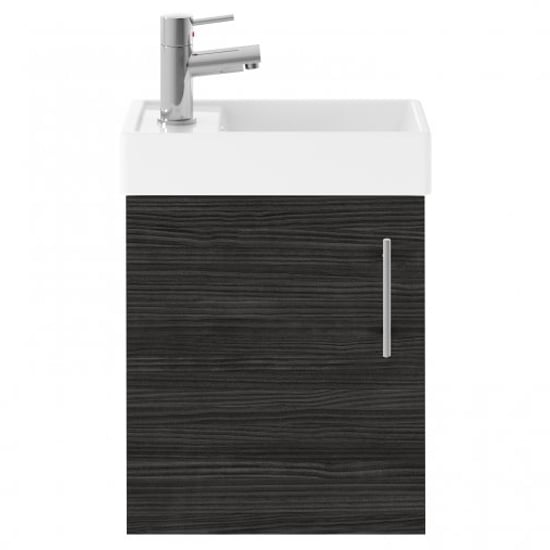 Product photograph of Vaults 40cm Wall Vanity Unit With Basin In Hacienda Black from Furniture in Fashion