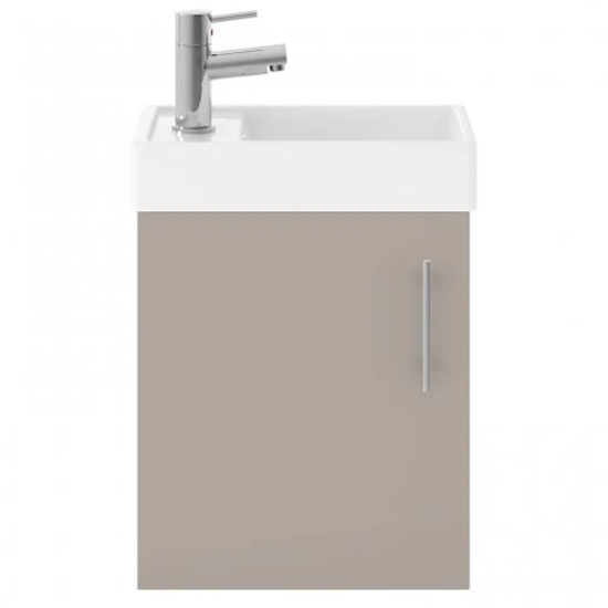Read more about Vaults 40cm wall vanity unit with basin in stone grey