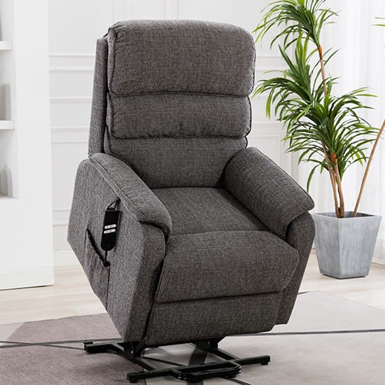 Vauxhall Fabric Electric Riser Recliner Chair In Lisbon Grey_4