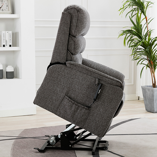 Vauxhall Fabric Electric Riser Recliner Chair In Lisbon Grey_5