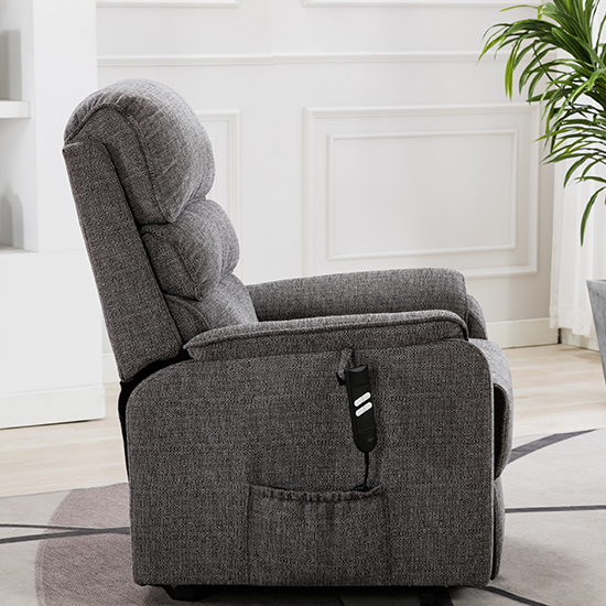 Vauxhall Fabric Electric Riser Recliner Chair In Lisbon Grey_8