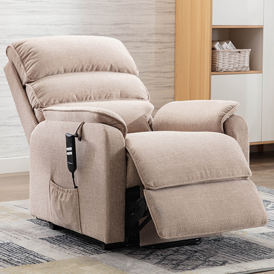 Vauxhall Fabric Electric Riser Recliner Chair In Lisbon Wheat_3