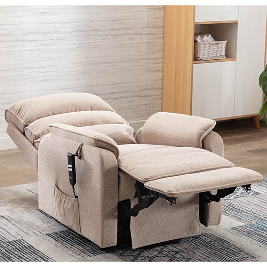 Vauxhall Fabric Electric Riser Recliner Chair In Lisbon Wheat_4