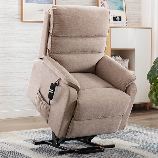 Vauxhall Fabric Electric Riser Recliner Chair In Lisbon Wheat_5