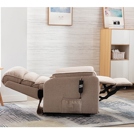 Vauxhall Fabric Electric Riser Recliner Chair In Lisbon Wheat_7
