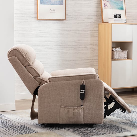 Vauxhall Fabric Electric Riser Recliner Chair In Lisbon Wheat_8