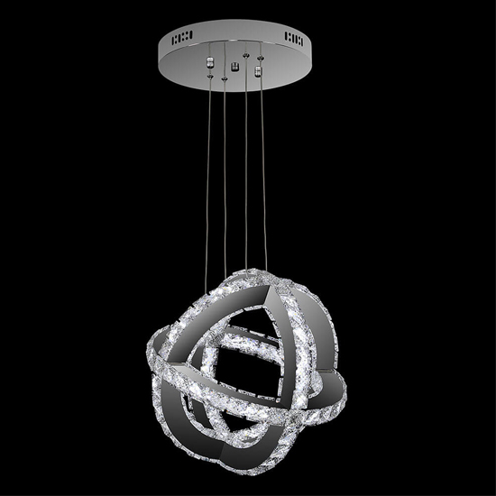 Product photograph of Veata Round Chandelier Ceiling Light In Chrome from Furniture in Fashion