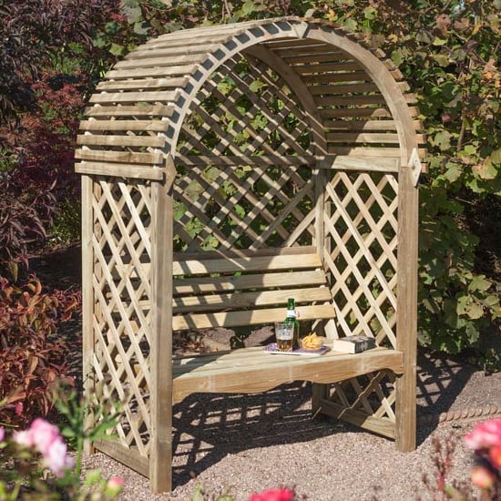 Product photograph of Vectro Wooden Arbour In Natural Timber With Open Slatted Roof from Furniture in Fashion