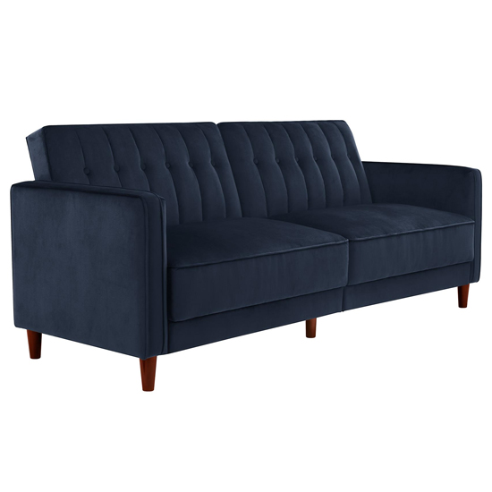 Purfleet Velvet Upholstered Pin Tufted Sofa Bed In Blue_5