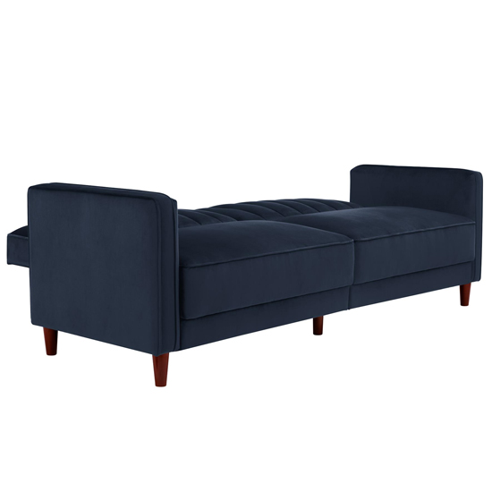 Purfleet Velvet Upholstered Pin Tufted Sofa Bed In Blue_8