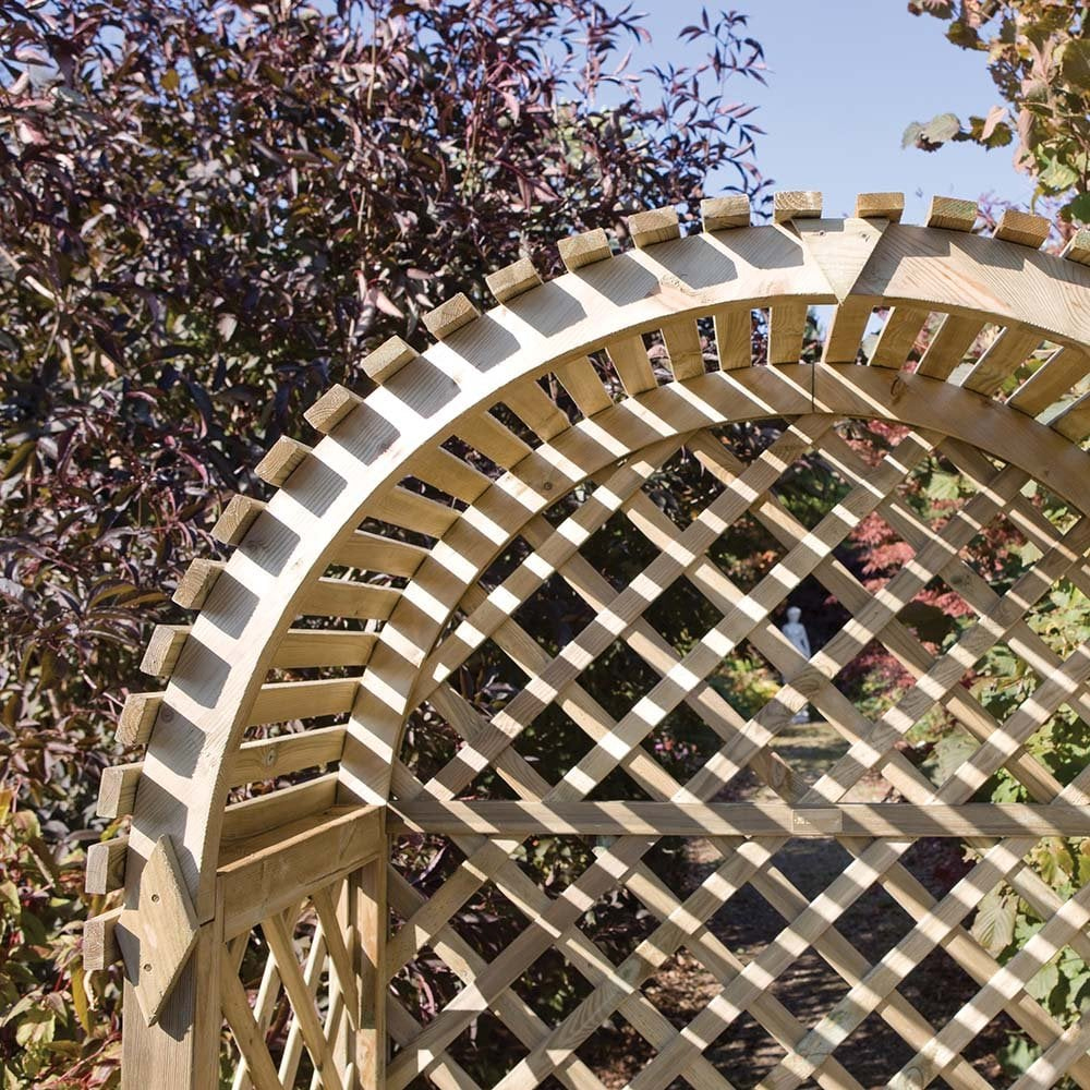 Vectro Wooden Garden Round Arbour In Natural