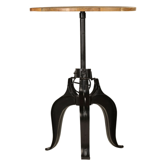 Veda Round Large Wooden Bar Table With Steel Base In Natural