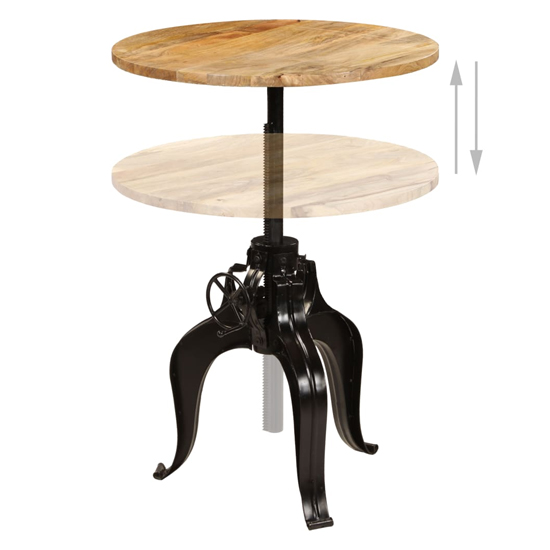 Veda Round Large Wooden Bar Table With Steel Base In Natural