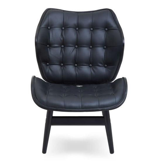 Veens Faux Leather Bedroom Chair In Black With Black Back Furniture in Fashion