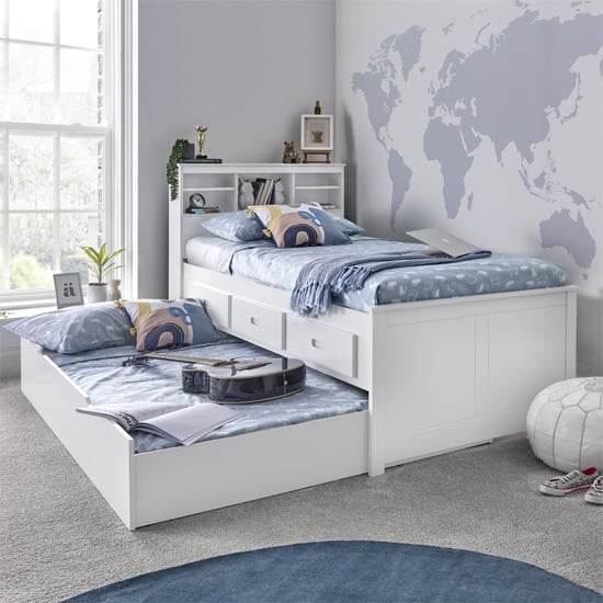 Vevey Pinewood Guest Single Bed With Guest Bed In White