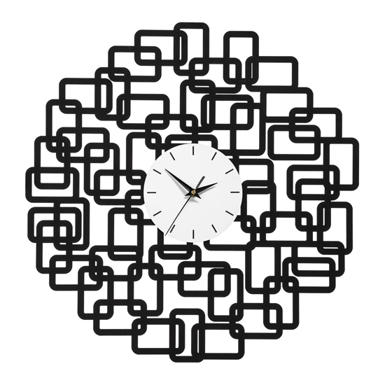 Veeto Abstract Squares Design Wall Clock In Black