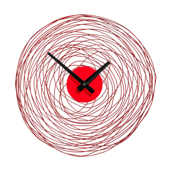 Product photograph of Veeto Swirl Design Wall Clock In Red from Furniture in Fashion