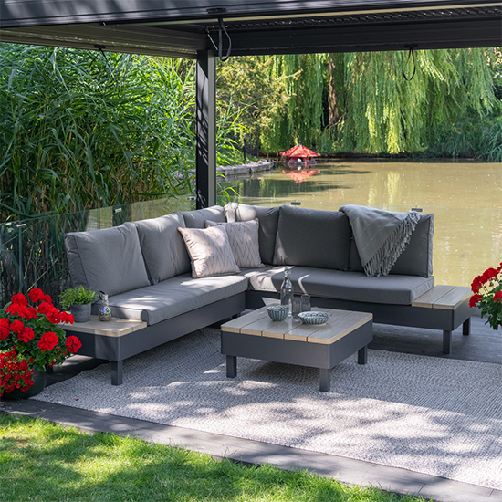 Product photograph of Vega Aluminium Open-sided Modular Lounge Set In Grey from Furniture in Fashion