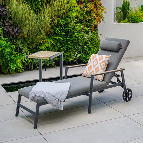 Product photograph of Vega Aluminium Sun Lounger In Anthracite Grey from Furniture in Fashion