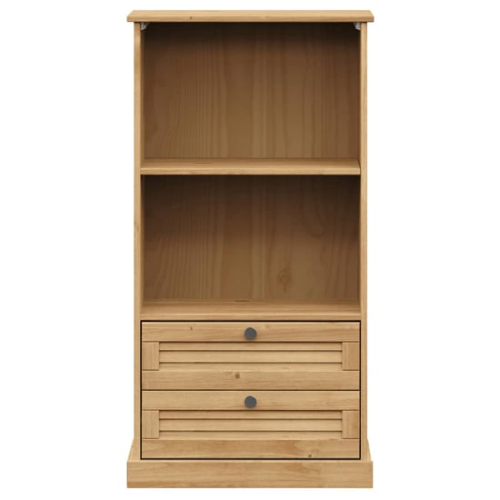 Vega Pinewood Bookcase With 1 Shelf 2 Drawers In Brown
