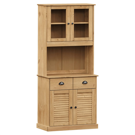 Vega Pinewood Highboard With 2 Doors In Brown