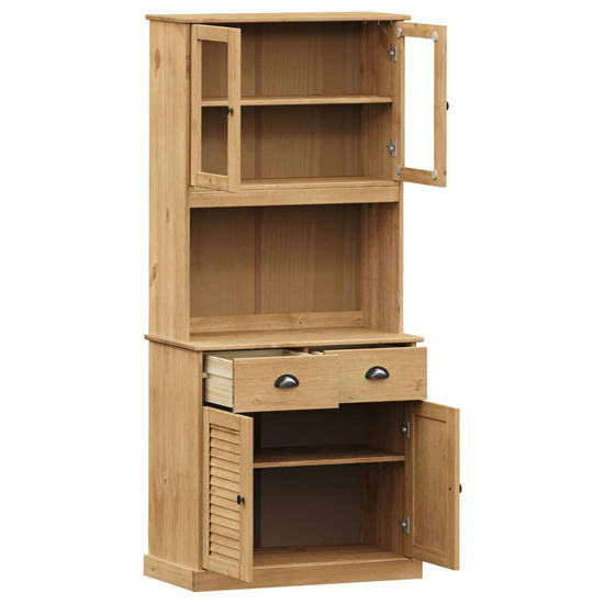 Vega Pinewood Highboard With 2 Doors In Brown