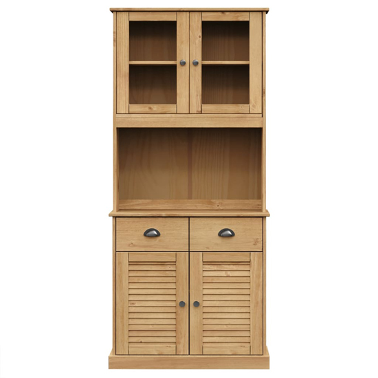 Vega Pinewood Highboard With 2 Doors In Brown