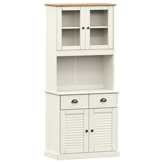 Vega Pinewood Highboard With 2 Doors In White
