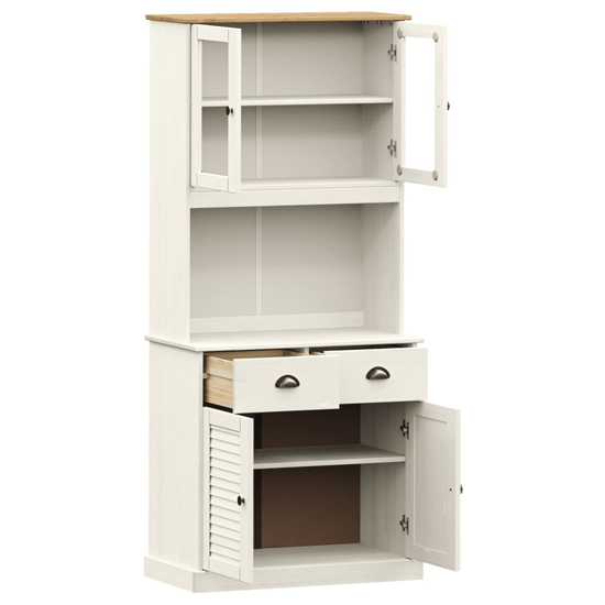 Vega Pinewood Highboard With 2 Doors In White