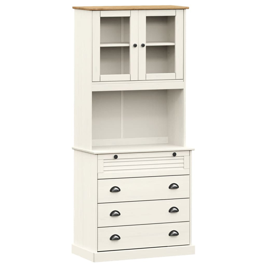 Vega Pinewood Highboard With 4 Drawers In White