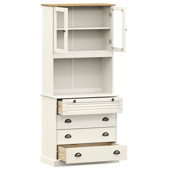 Vega Pinewood Highboard With 4 Drawers In White
