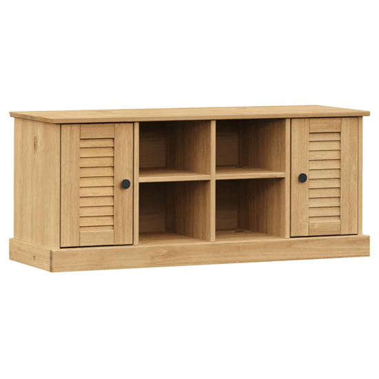 Vega Pinewood Shoe Storage Bench With 2 Doors In Brown