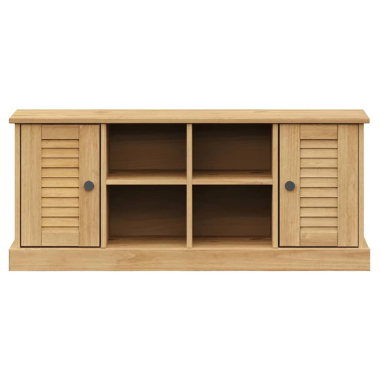 Vega Pinewood Shoe Storage Bench With 2 Doors In Brown